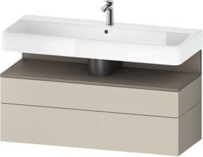 Duravit Waschtischunterschrank Qatego in Beige Matt mit integrierter Beleuchtung und Schubladen, Wandmontage, B/T/H: 119 x 47 x 59 cm - Bild 1