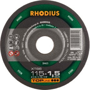 Rhodius TOPline XT66 Extradünne Trennscheibe für Stein, Durchmesser: 115 mm, Dicke: 1,5 mm, Bohrung: 22,23 mm - Bild 1