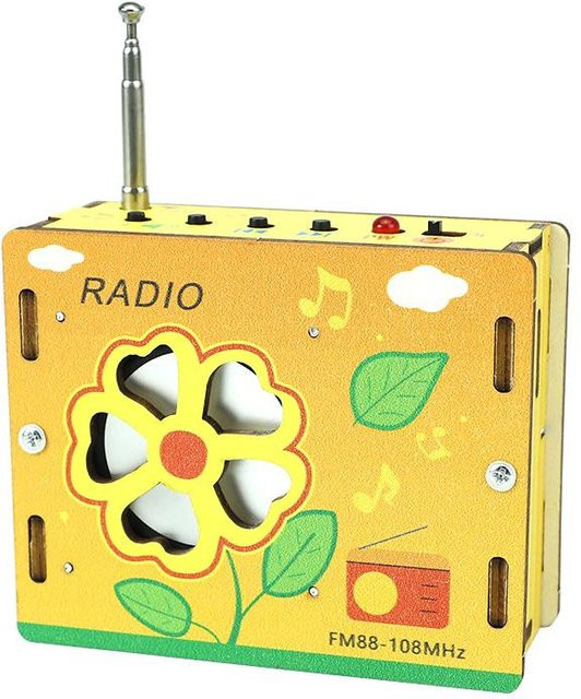 Fashnics Holz-UKW-Radio-Bausatz, DIY Wissenschaftsexperiment, Gelb, ab 14 Jahren - Bild 1