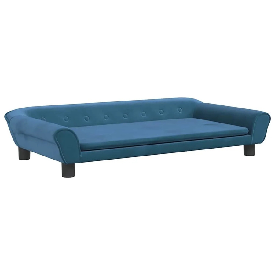vidaXL Hundebett Sofa aus Samt in Blau, B/T/H: 100 x 50 x 21 cm - Bild 2