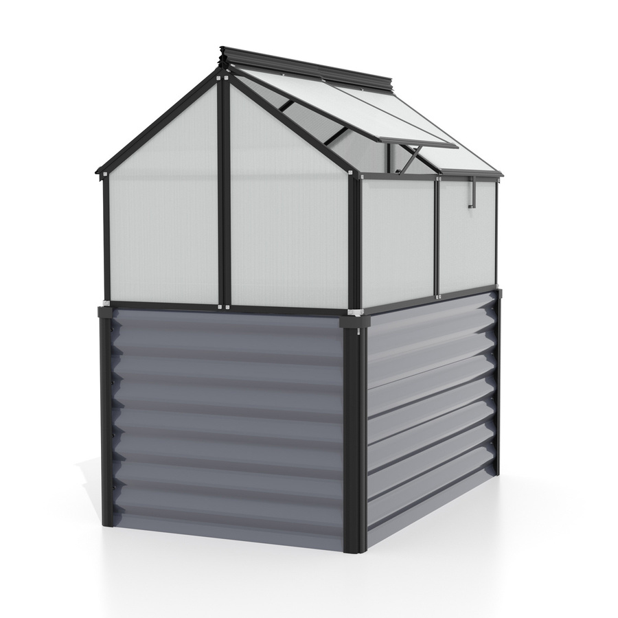Vitavia Hochbeet Gaia Jumbo in Schwarz mit Aluminiumgestell und Polycarbonat-Hohlkammerplatten, B: 83 cm, T: 122 cm, H: 135 cm - Bild 4