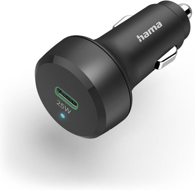 Hama KFZ-Schnellladegerät mit USB-C und Lightning für Smartphones und Tablets, 25 W, Schwarz - Bild 1