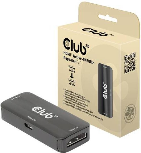 Club3D CAC-1307 HDMI Micro USB Repeater Adapter in Schwarz für 4K UHD - Bild 1