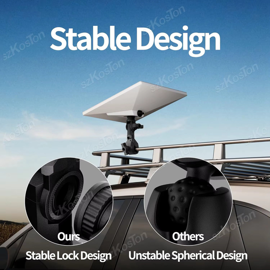 SZKOSTON Klemmhalterung für Starlink Mini (SPX-04176000-501) aus Aluminiumlegierung in Schwarz für Stangeninstallation an Auto, Wohnmobil oder Yacht - Bild 4