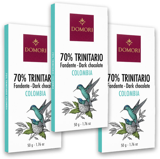 Domori Schokolade Trinitario Colombia 70 % 3 x 50 g - Bild 1