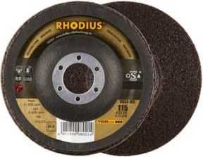 Rhodeus TOPline VKSS WS Vlieskompaktscheibe für Winkelschleifer, Durchmesser: 115 mm, Bohrung: 22,23 mm, Körnung: 4A-coarse, Farbe: Braun - Bild 1
