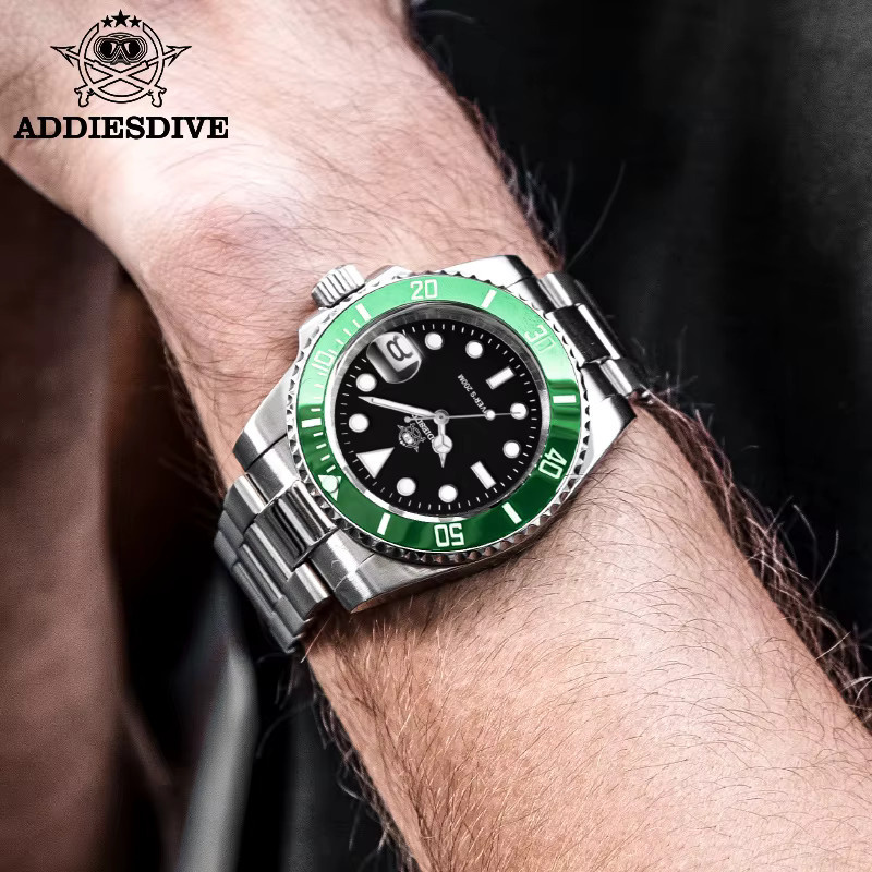 ADDIESDIVE Armbanduhr, Quarz, Edelstahl, Keramik, Schwarz, Herren - Bild 2
