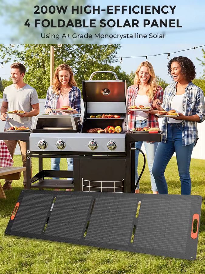 RVPOZWER 200W Solarpanel-Set faltbares Solarpanel mit Batterie für Camping und Outdoor-Powerstation - Bild 9