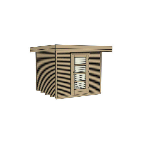 WEKA Gartenhaus aus europäischer Fichte mit Flachdach in Beige, B/H/T: 249 x 226 x 211 cm - Bild 2