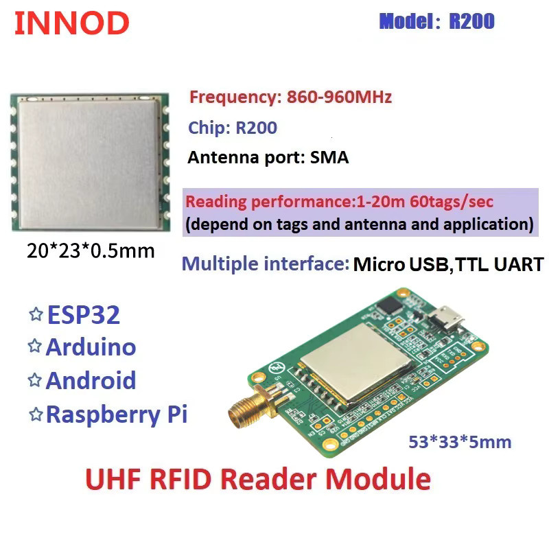 Ultrarfid R200 UHF RFID Modul mit Long Range Chip für Raspberry Pi via TTL UART und Micro USB - Bild 2