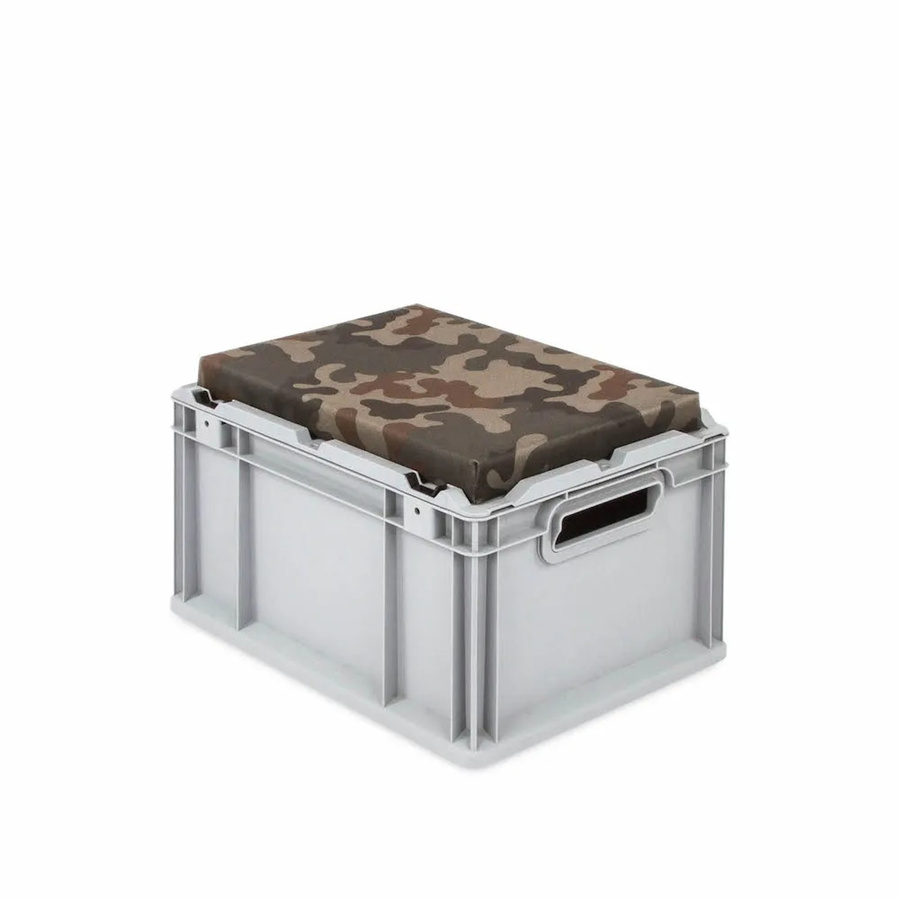 PROREGAL Eurobox NextGen Seat Box Camouflage in Grau, Sitzbox und Transportbox aus Kunststoff, H x B x T: 26,5 x 30 x 40 cm - Bild 2