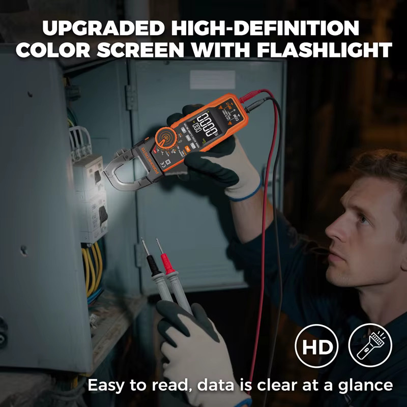 POROMETISTO CM06/CM06Pro Digitales Clamp Meter mit Auto-Ranging, AC/DC Spannungstester, 600A/1000A Multimeter, Amperemeter, Ohm, Hz, Kapazität und NCV Test - Bild 4