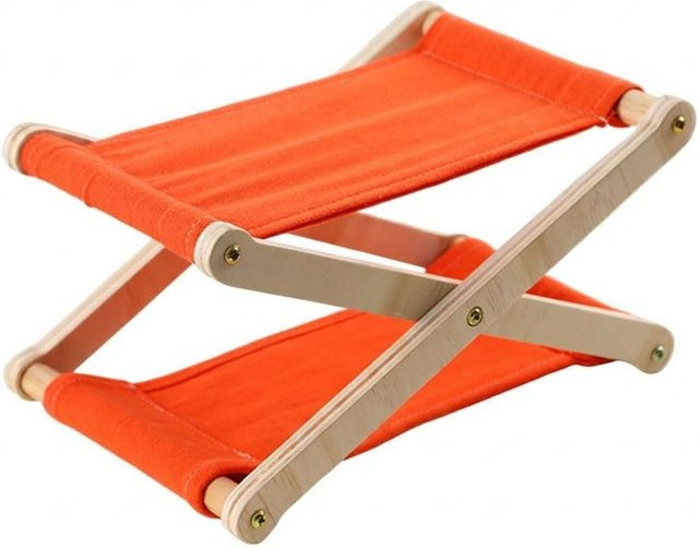 UV-beständiges faltbares Strandkissen von uomisdom aus Holz und Leinwand in Orange mit verstellbarer Kopfstütze - Bild 1