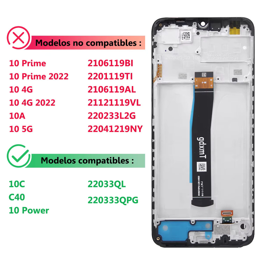Xiaomi Redmi 10C LCD Display mit Touchscreen Digitizer Montage in Schwarz - Bild 3