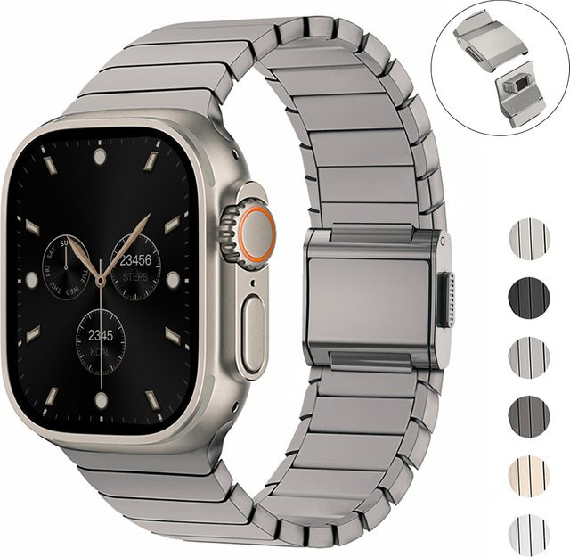 CAOWTAN Uhrenarmband Titan, Silber, Herren - Bild 1