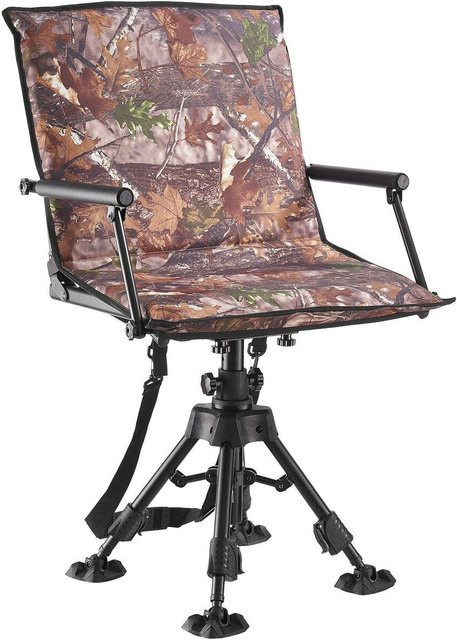 Buying Solutions MB Jagdstuhl in Tarnung, 360 Grad geräuschlos drehbar, faltbarer Jagdstuhl mit Stahlrahmen, Armlehnen und Einsinkschutz-Füßen - Bild 1