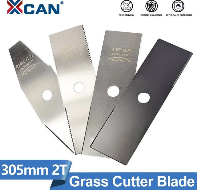XCAN Ersatz-Pinsel-Cutter-Klinge aus Stahl in Weiß, gerade Klinge für Rasenmäher, 305 mm - Bild 1