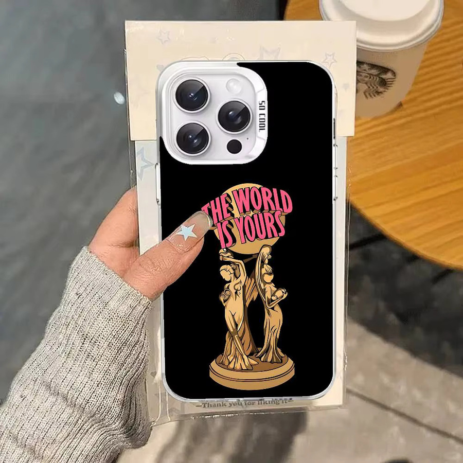 Scarface The World Is Yours Stoßfeste Handyhülle für Apple iPhone 11 bis 17 Pro Max Plus in Silber und Schwarz - Bild 4