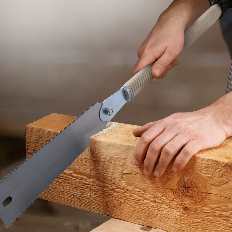 Doppelseitige Holzbearbeitungssäge aus SK5 mit Clipverschluss und auswechselbarer Klinge in Silber - Bild 2