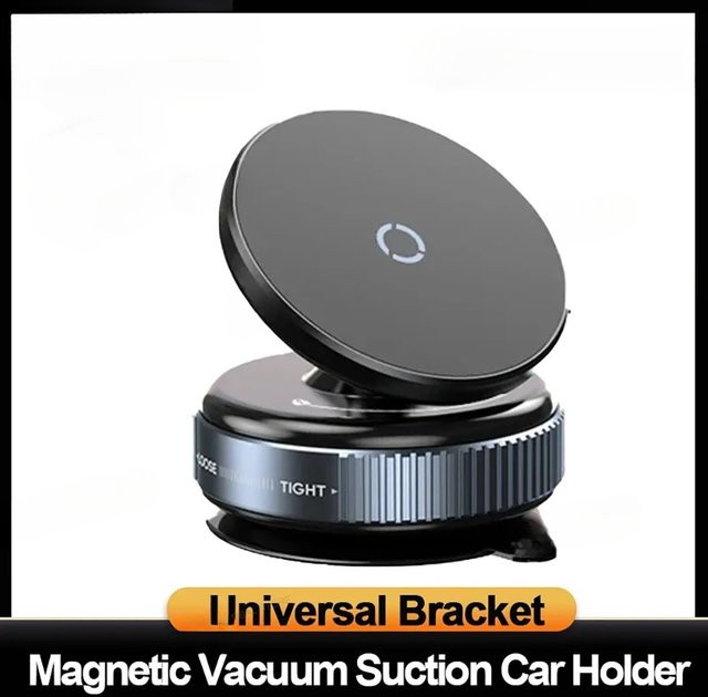 MagSafe Magnetische Auto-Telefonhalterung mit 360 Grad Rotation und Vakuum-Saugnapf in Schwarz - Bild 1