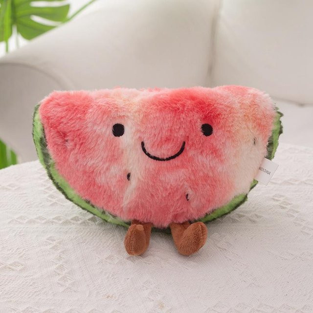 Wassermelonenscheiben Plüschkissen, Plüschtier, Rot, Bunt / Mehrfarbig - Bild 1