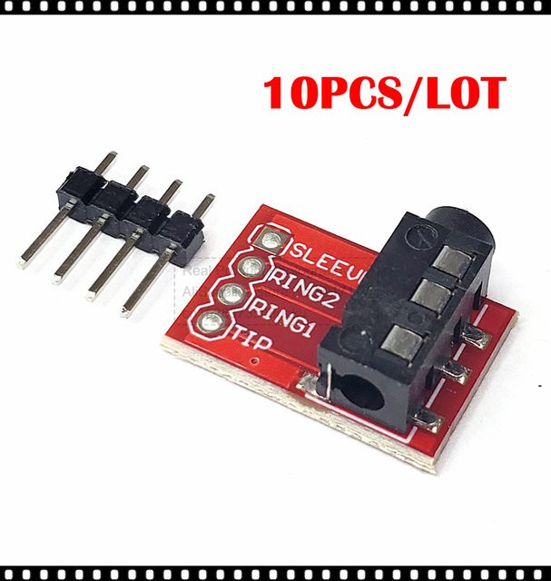 10er Set UICPAL TRRS Audio Breakout Board 3,5mm Stereo Jack Interface für Kopfhörer und Mikrofon in Rot - Bild 1