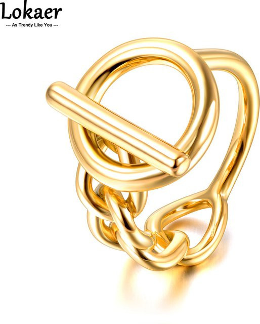 Lokaer Ring Edelstahl, Gold, Damen - Bild 1