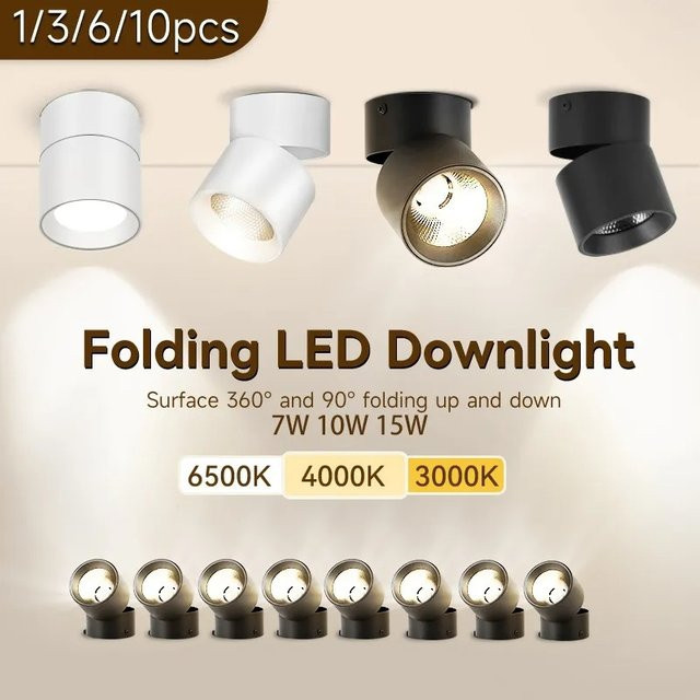 CHENBEN LED Deckenleuchte mit RGB Farbwechsel, moderne klappbare Spotlight-Deckenlampe für Wohnzimmer, Küche und Schlafzimmer - Bild 1