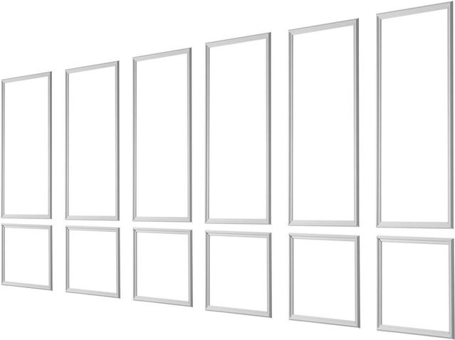 Buying Solutions, MB Wandleisten 6er-Pack aus Polystyrol in Weiß, überstreichbare Wandverkleidungsplatten für die Innenraumdekoration - Bild 1