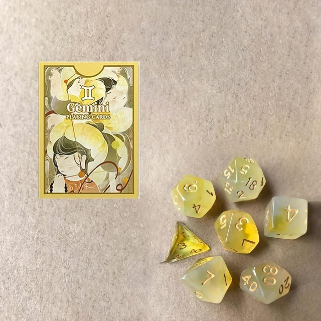 SZ-Damai Gemini Spielkarten und Würfel Set, Gemini-Muster, 8-teiliges Set - Bild 1