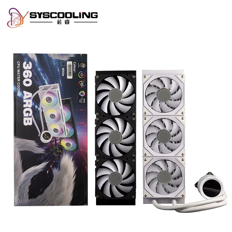 SysCooling All-in-One Wasserkühlung CPU-Kühler mit digitalem Bildschirm in Weiß für LGA1700, 115x und AM5 - Bild 3
