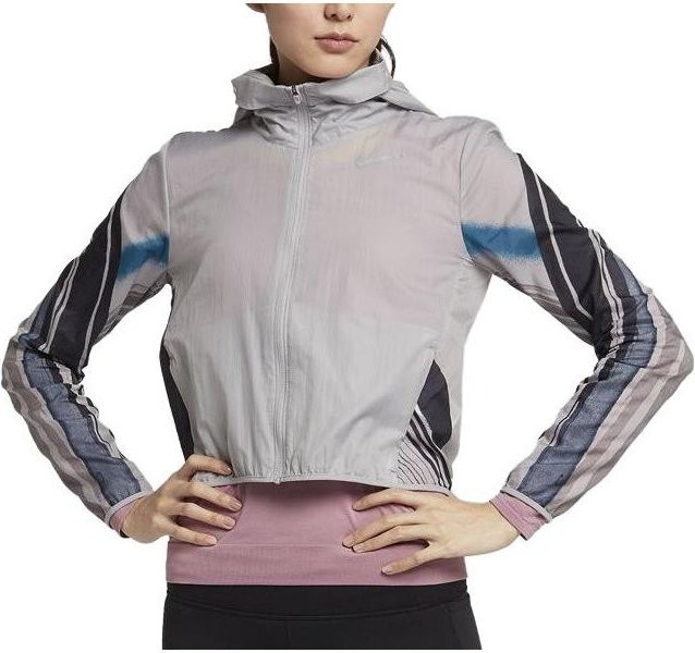 Nike Color Block Kapuzen-Sportjacke, Damen, Grau, XL - Bild 1