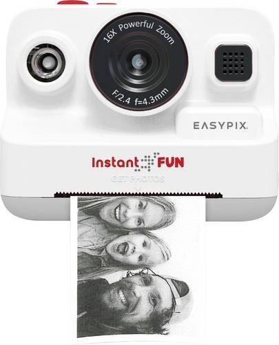 Easypix InstantFUN Digitale Sofortbildkamera in Weiß mit integriertem Akku - Bild 1