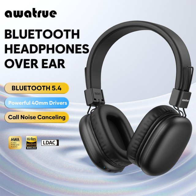 Awatrue Kinder-Bluetooth 5.4 Over-Ear-Kopfhörer mit Mikrofon, faltbare kabellose Headsets mit sicherem Volumen (85 dBA) und USB-C-Aufladung - Bild 1