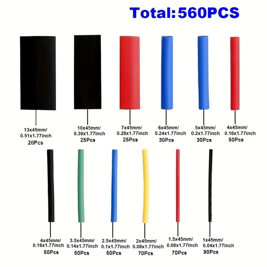 Schrumpfschlauch Set 2:1 Polyolefin in Multicolor, 164 bis 560 Stück - Bild 4