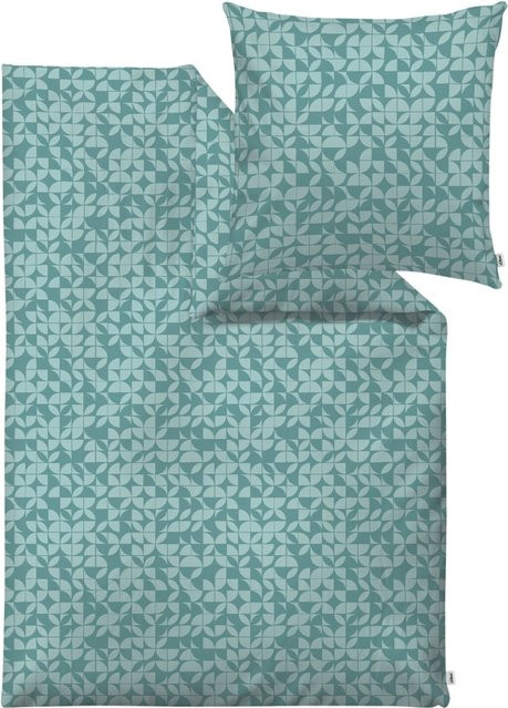 S.OLIVER Bettwäsche aus Mako-Satin in Türkis mit Bettbezug und Kissenbezug, B/H: 155 x 200 cm und 80 x 80 cm - Bild 1