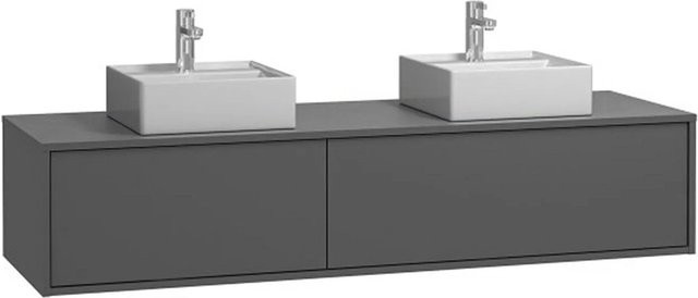 Doppelwaschtisch Isaure Vente-unique in Anthrazitgrau matt, Breite: 150 cm - Bild 1