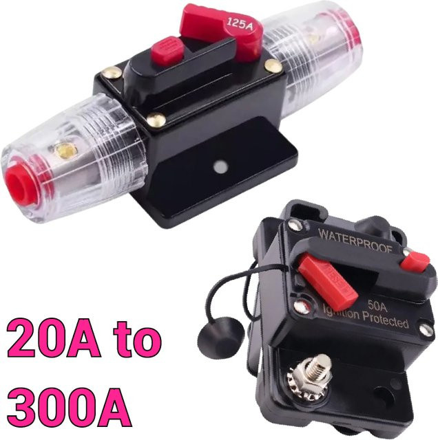 Wasserdichter manueller Leistungsschalter für Boote 12V-48V 20A-300A in Schwarz - Bild 1
