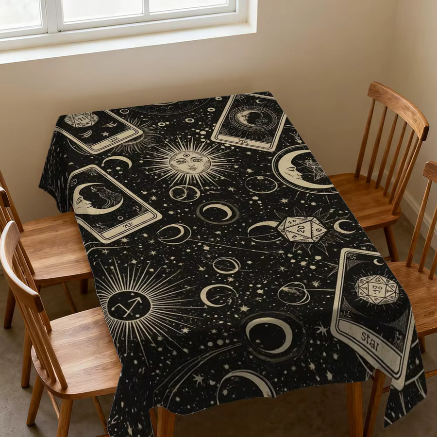 VIKAMA Mysterious Universe Tarot Tischdecke mit Sternen-Motiv in Boho-Stil, rechteckig - Bild 3