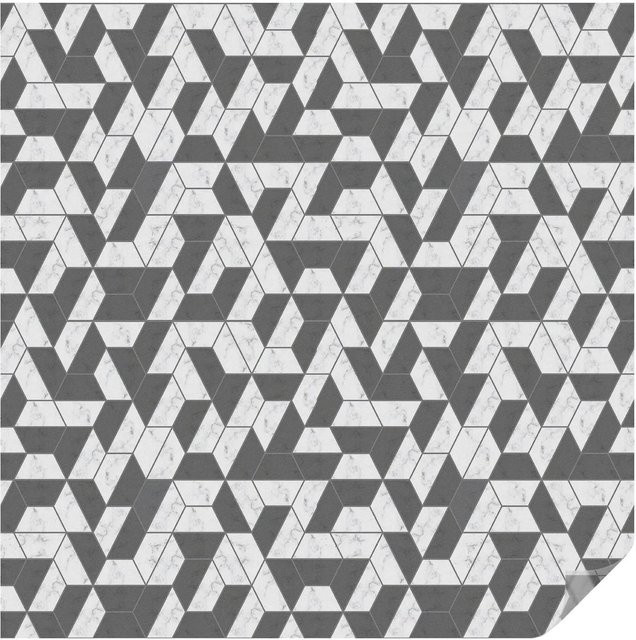 Tulup Buntglasfolie Geometrische Illusionen Fensterfolie in Schwarz und Bunt, Blickdicht, 100 x 100 cm - Bild 1