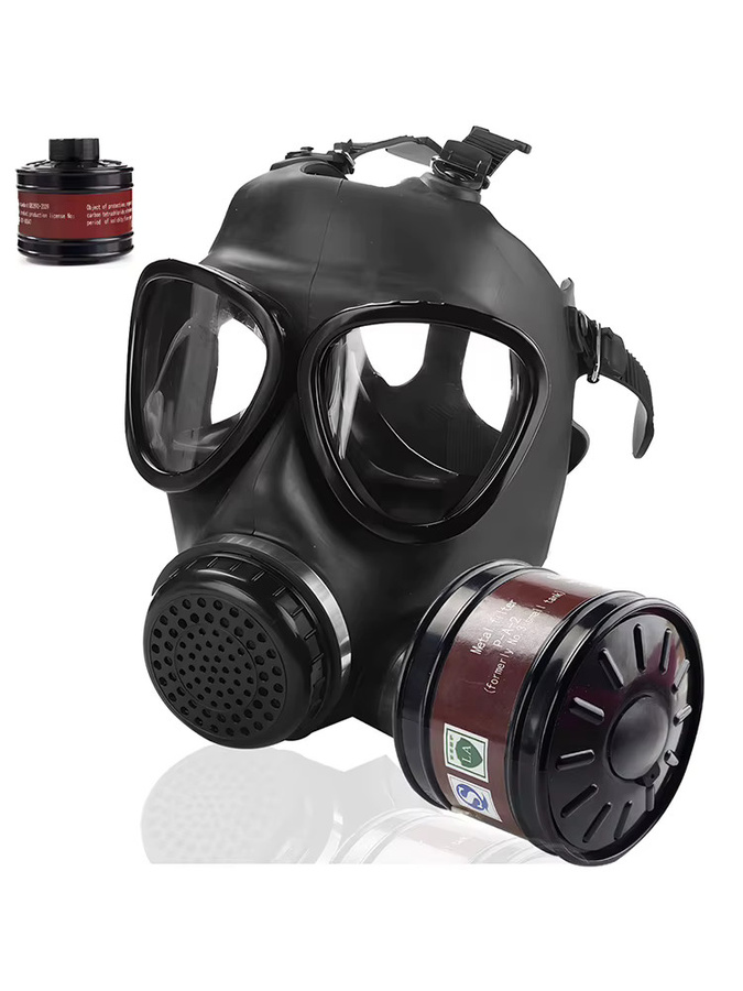 Ghost Face Typ 87 Chemikalienschutz-Vollmaske in Schwarz mit Gummi-Kopfband für Brandbekämpfung, Rauch und Gas - Bild 7