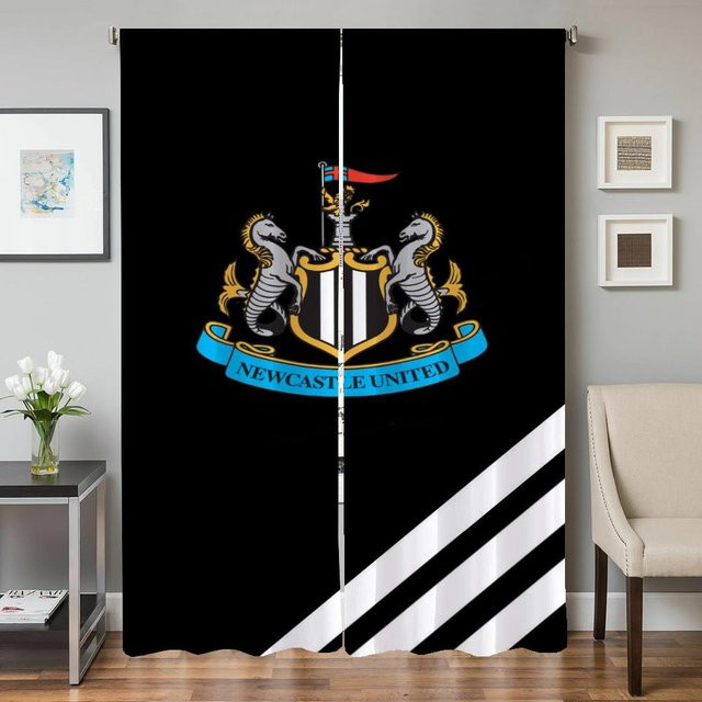 2er-Set Verdunkelungsvorhänge Newcastle United FC Design, Schwarz, Breite: 132 cm, Höhe: 213 cm - Bild 1