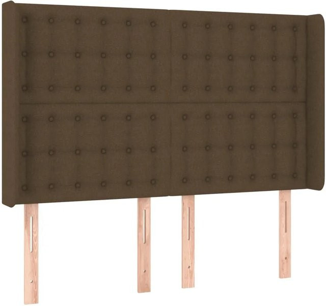 vidaXL Kopfteil mit Ohren Dunkelbraun Stoff B: 147 cm, T: 16 cm, H: 118 cm - Bild 1