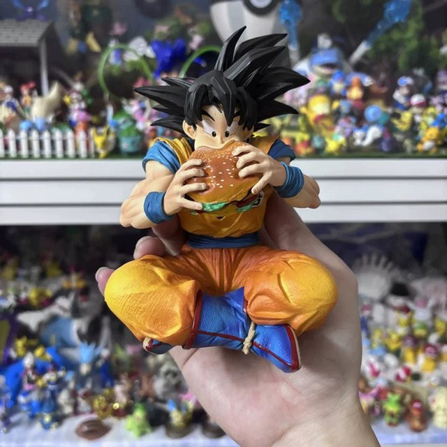 Bandai Dragon Ball Son Goku & Vegeta essen Hamburger, PVC-Figur, ab 14 Jahren - Bild 1