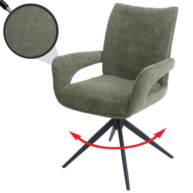 Esszimmerstuhl MCW-O78 in Grün mit Textil Chenille und Auto-Return Funktion - Bild 1