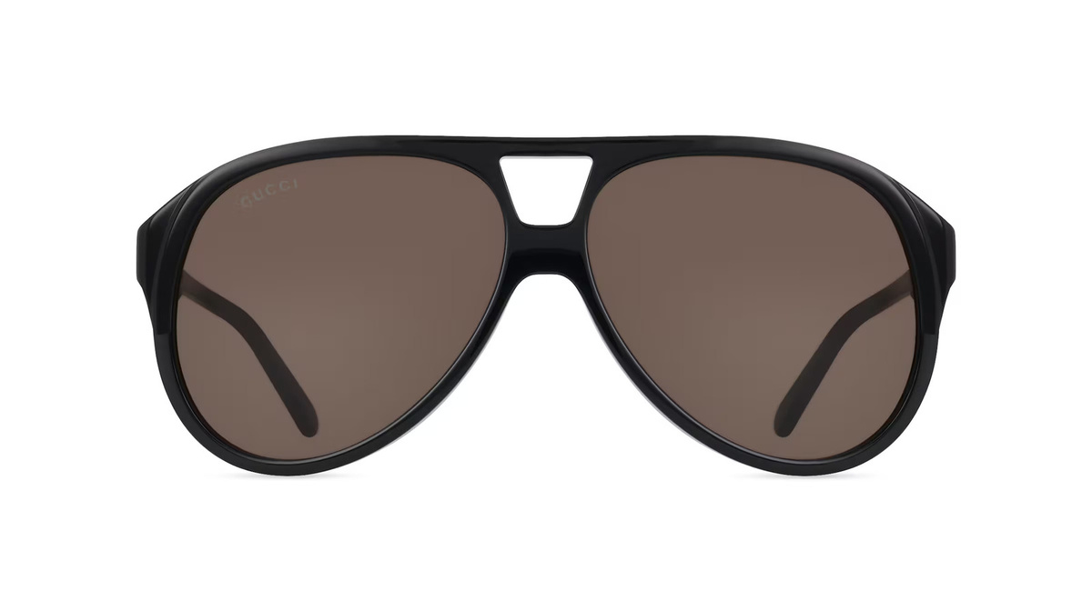 Gucci GG1286S Sonnenbrille Pilot, Vollrand, Acetat, Unisex, Schwarz - Bild 1