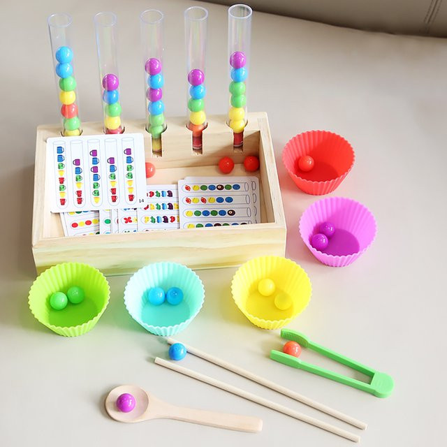 Tlewj Montessori Lernspielzeug Farbe Perle Bunt / Mehrfarbig - Bild 1