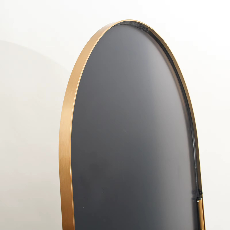 Rosahqnda Ganzkörperspiegel in Gold mit gewölbtem Design aus Glas, H x B x T: 162 x 53 x 1 cm - Bild 4