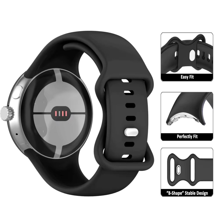 Smartwatch-Armband Silikon, Schwarz, Unisex - Bild 3