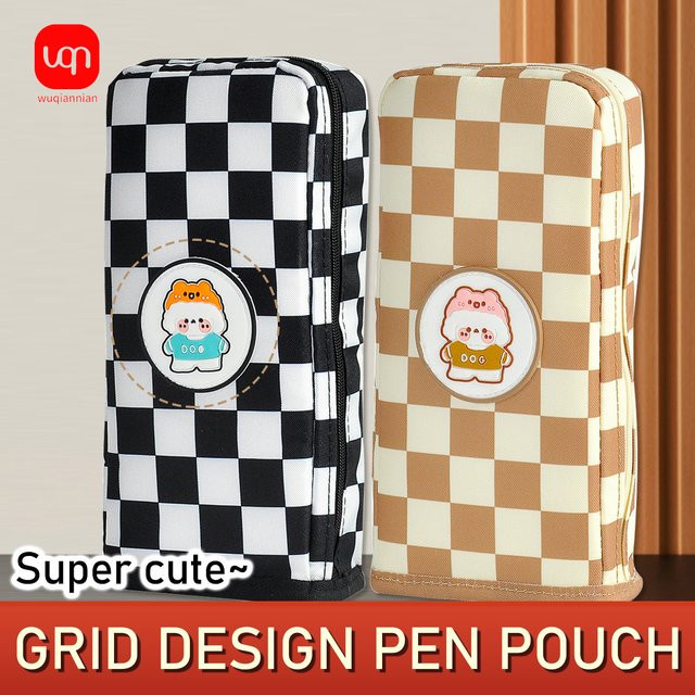 WQN-1PC Bleistifttasche aus Segeltuch in Schwarz mit Magnetverschluss für Schule und Büro - Bild 1